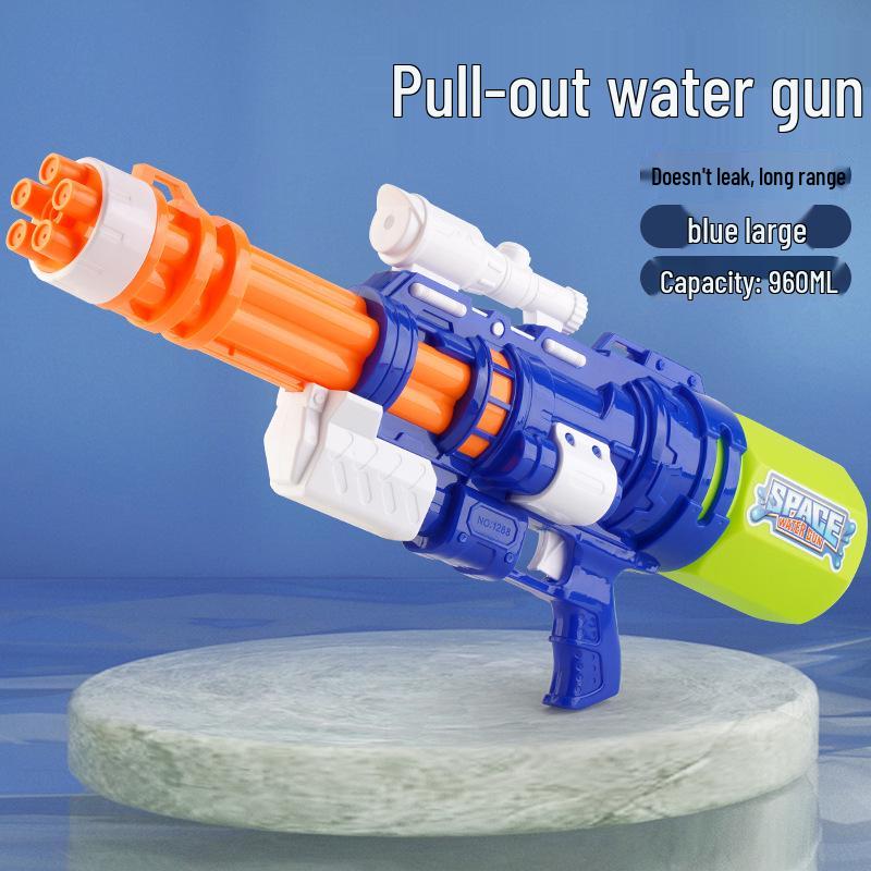 Gatling Large-Capacity Water Gun - Pull-Out Type for Men & Girls, Perfect for Rafting & Water Splashing Festivals