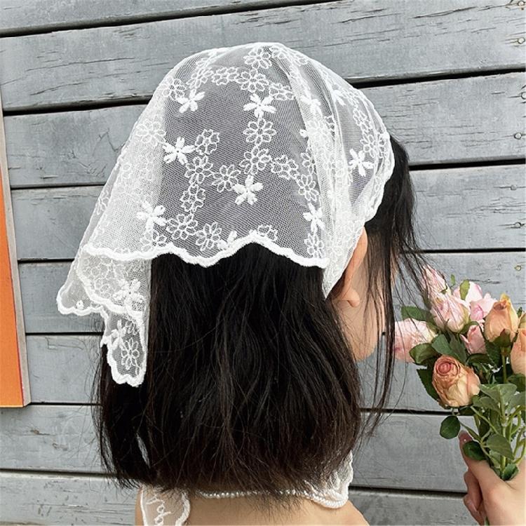 Soft and Comfortable Lace Hair Bandanas for Women Bohomian Flower Hair Scarf