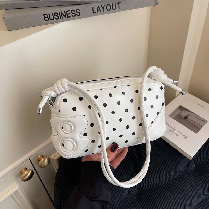 

Summer fashion small bag women s bag 2025 new polka dot printed small square bag simple shoulder messenger mobile phone bag бежевый