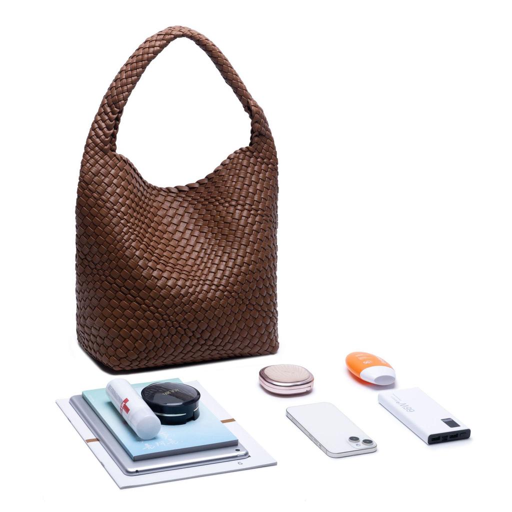 Korean-Style Hand-Woven Women's Casual Shoulder Bag with Large Capacity