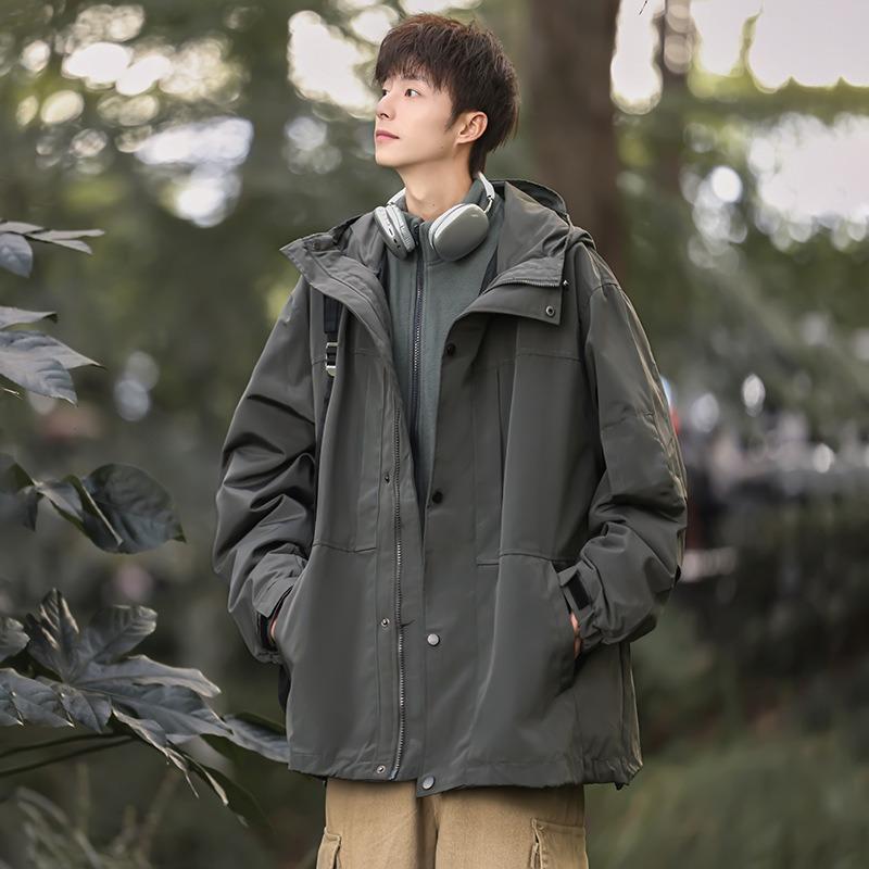 Jacket Men's 3-in-1 2024 New Spring and Autumn Outdoor Mountaineering Suit Windproof Jacket
