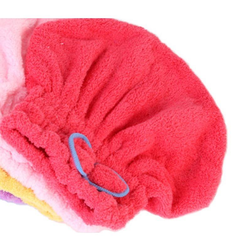 Gorro de ducha de terciopelo de coral para adultos, suave, absorbente, toalla para secar el cabello, bandana gruesa de secado rápido, bonito lazo para secar el cabello