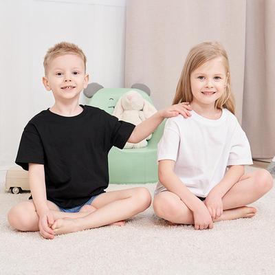 2024 Kinder T-Shirt aus gekämmter Baumwolle mit lockerem Schnitt und kurzen Ärmeln