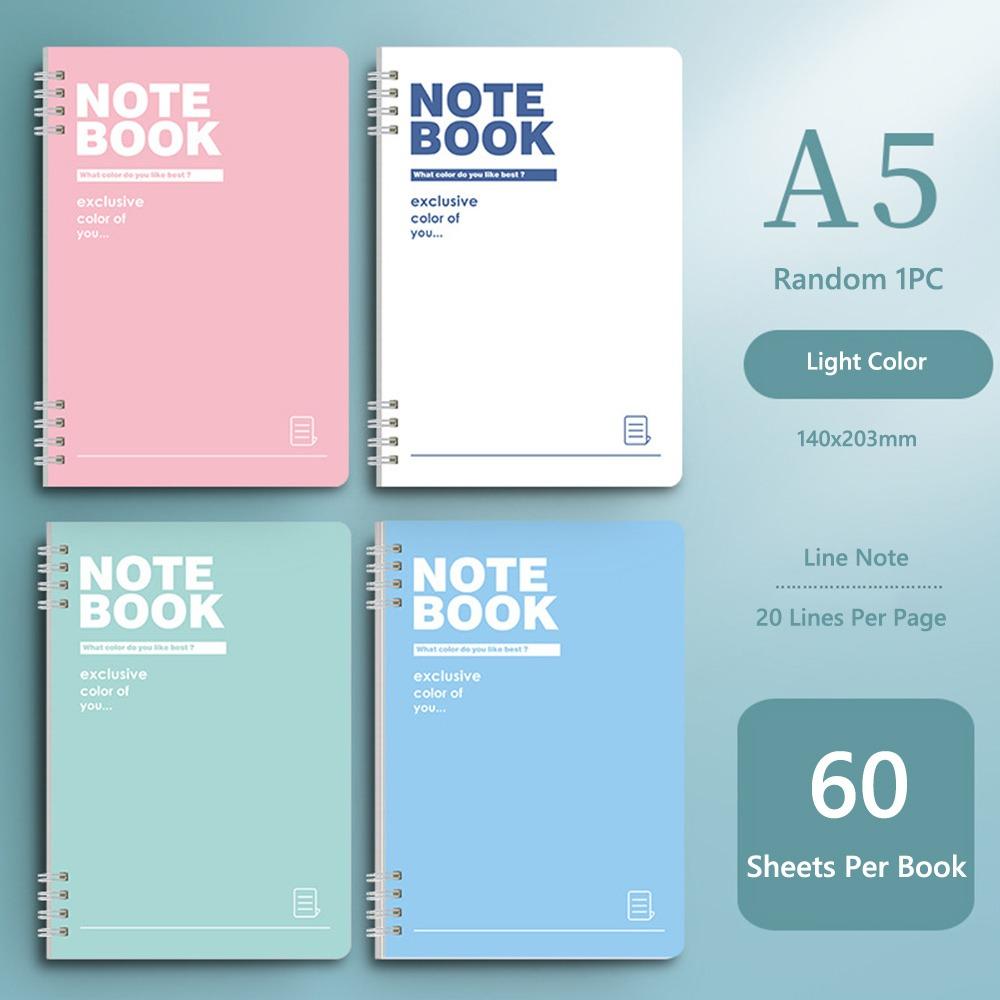 Thickened A5 Spiral Notebooks Color Perforated Pages Notepad Horizontal Line Inner Pages Hand Account Book Hand Account Book