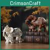 Elephant Resin Statue With Imitation Wood Finish For Office Decor Gifts And