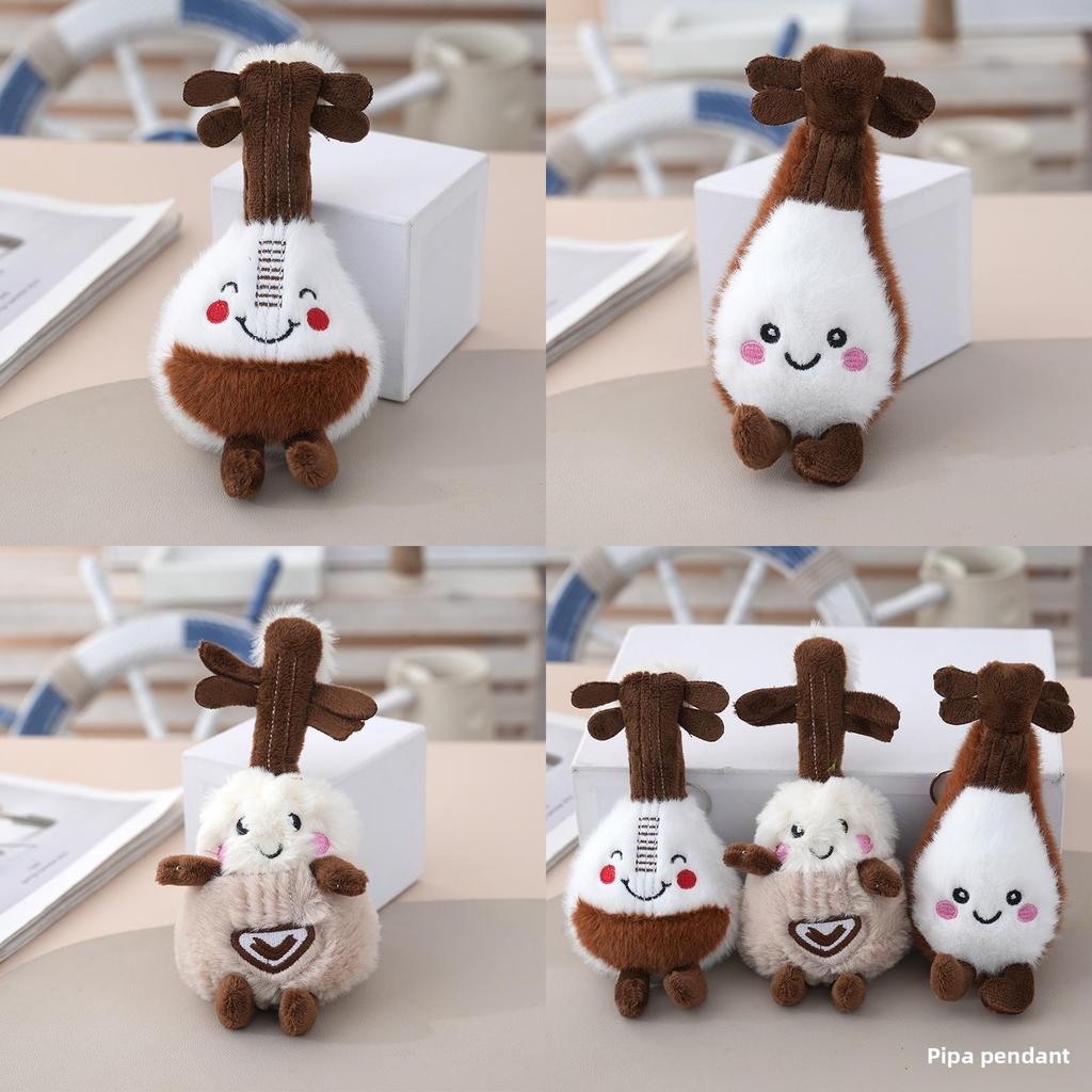 Cartoon Plush Cute Guitar Pendant With Long Fur And Pp Cotton For Gift Girls