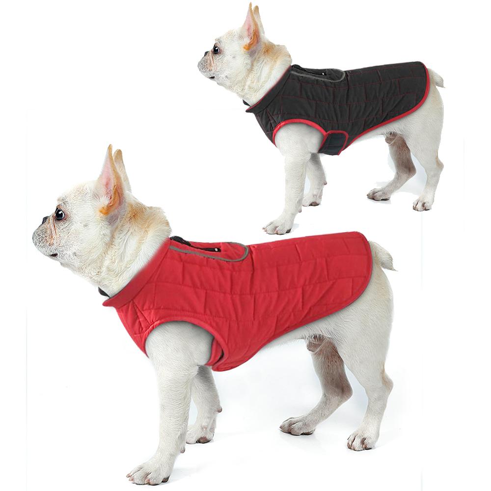Warm Winter Dog Jacket Reversible Waterproof Dog Coat for Cold Weather Water-Resistant Pet Vest with Reflective Trim Dog Clothes