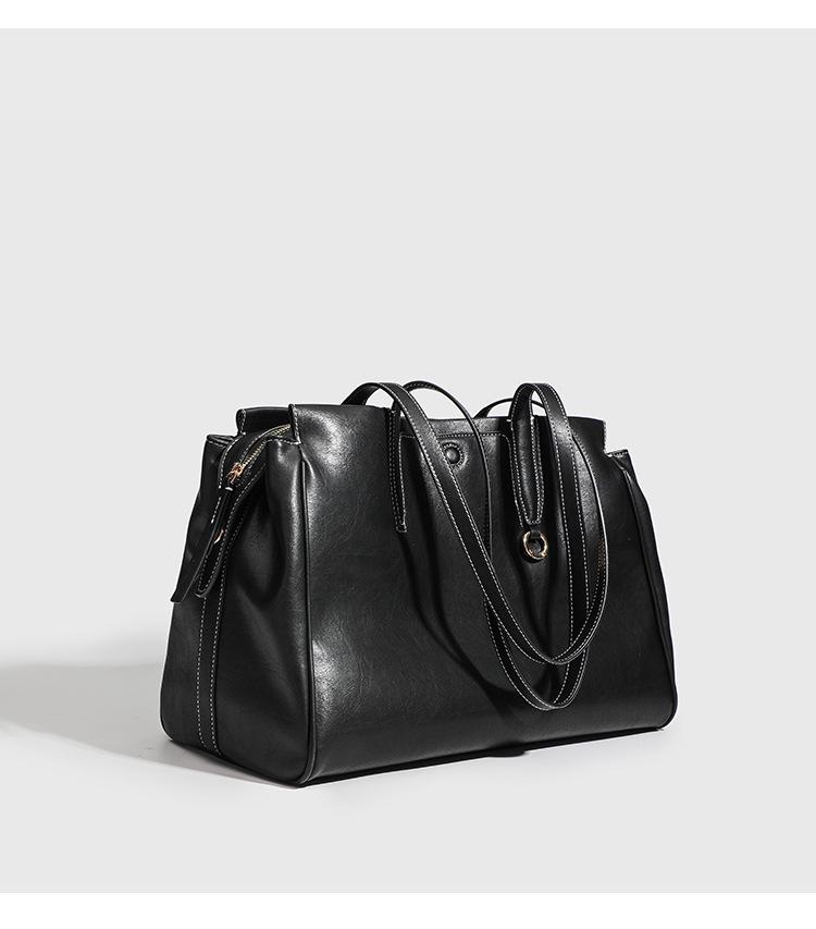 2025 Autumn/Winter High-End Retro Single Shoulder Tote - Large Capacity Commuter Handbag for Women