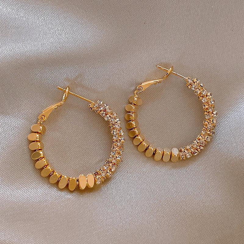 Golden Silver Circle Stud Earrings: Unique Autumn/Winter Luxury 2024 Edition for Women