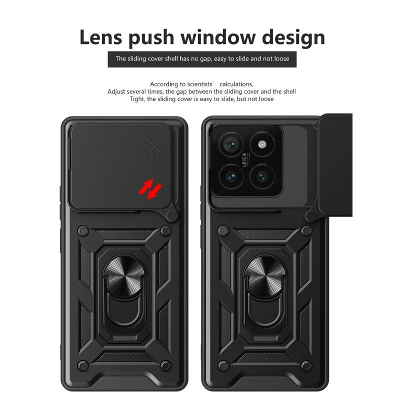 Camera protect Case for Xiaomi 14T Pro Xiaomi Mi 14T Armor Hybrid Ring Back Cover