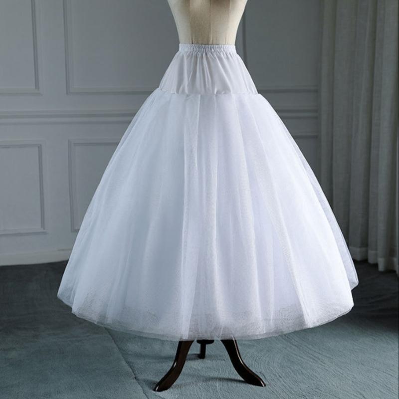 Women's 4 Layers A-Line Floor Length Wedding Ball Gown Petticoat Underskirt Crinoline White Wedding Dress Petticoat