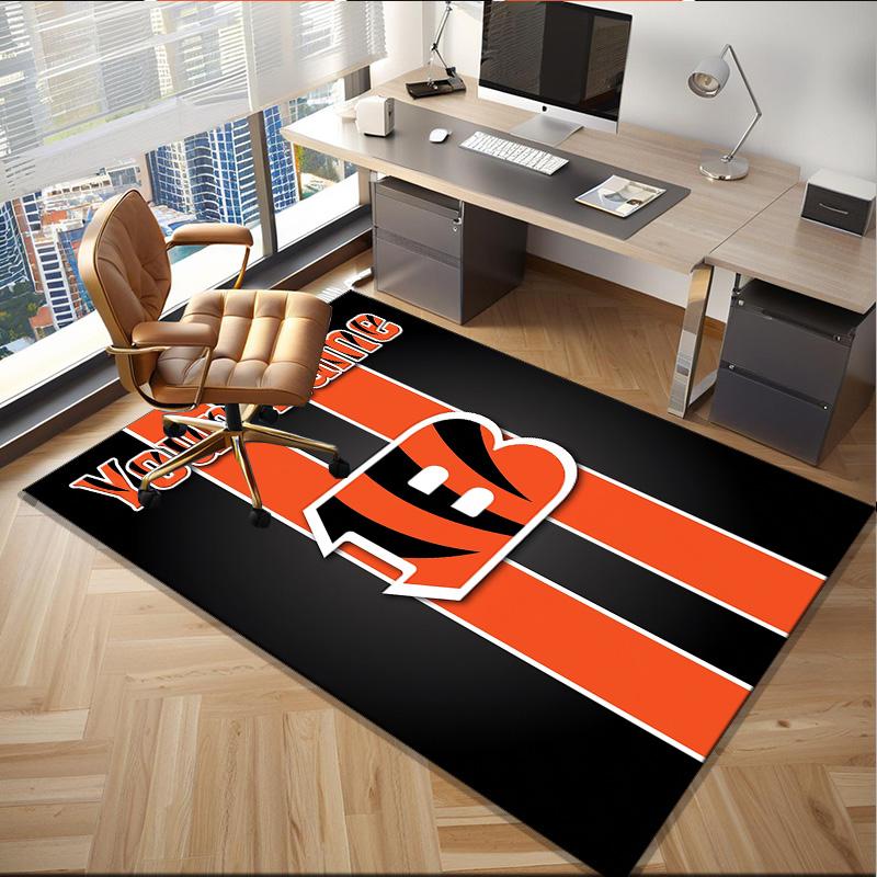 Custom Name Rug Bengals Team Logo Artwork Area Rug Suitable for Indoor And Outdoor,Carpets for Homes, Offices,Living Rooms,Home Decor,Christmas Gift