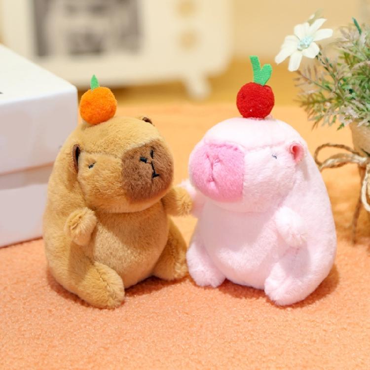 Soft Fabric Capybaras Plush Keychain with Music Box Cartoon Animal Character Backpack Charm Unique Accessory for Bag
