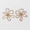 Personality Exaggerated Flower Metal Earrings Hollow Geometric Water Drop Shape Versatile Simple Fashion Earrings Women