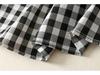 Women's Short Sleeve Plaid Shirt Dress - Fashionable, Loose-Fit, Slimming Cotton and Linen Design