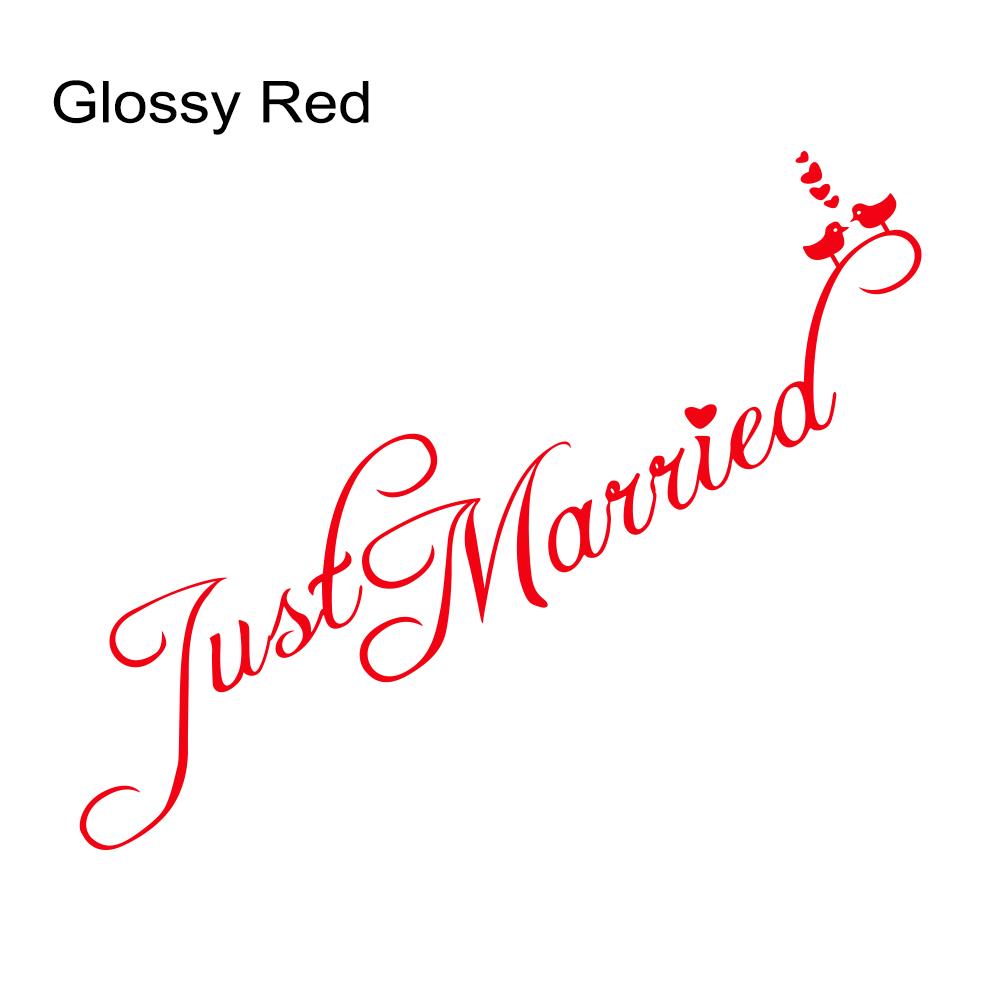 Just Married Wedding Slogan Banner Car Window Body Side Sticker Car Trunk Vinyl Decal Self-Adhesive Auto Decoration Accessories