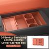 For Ford Bronco Basecamp 2025 Central Control Storage Box Double Layer Waterproof Anti-Slip Car Organizer with Privacy Cover