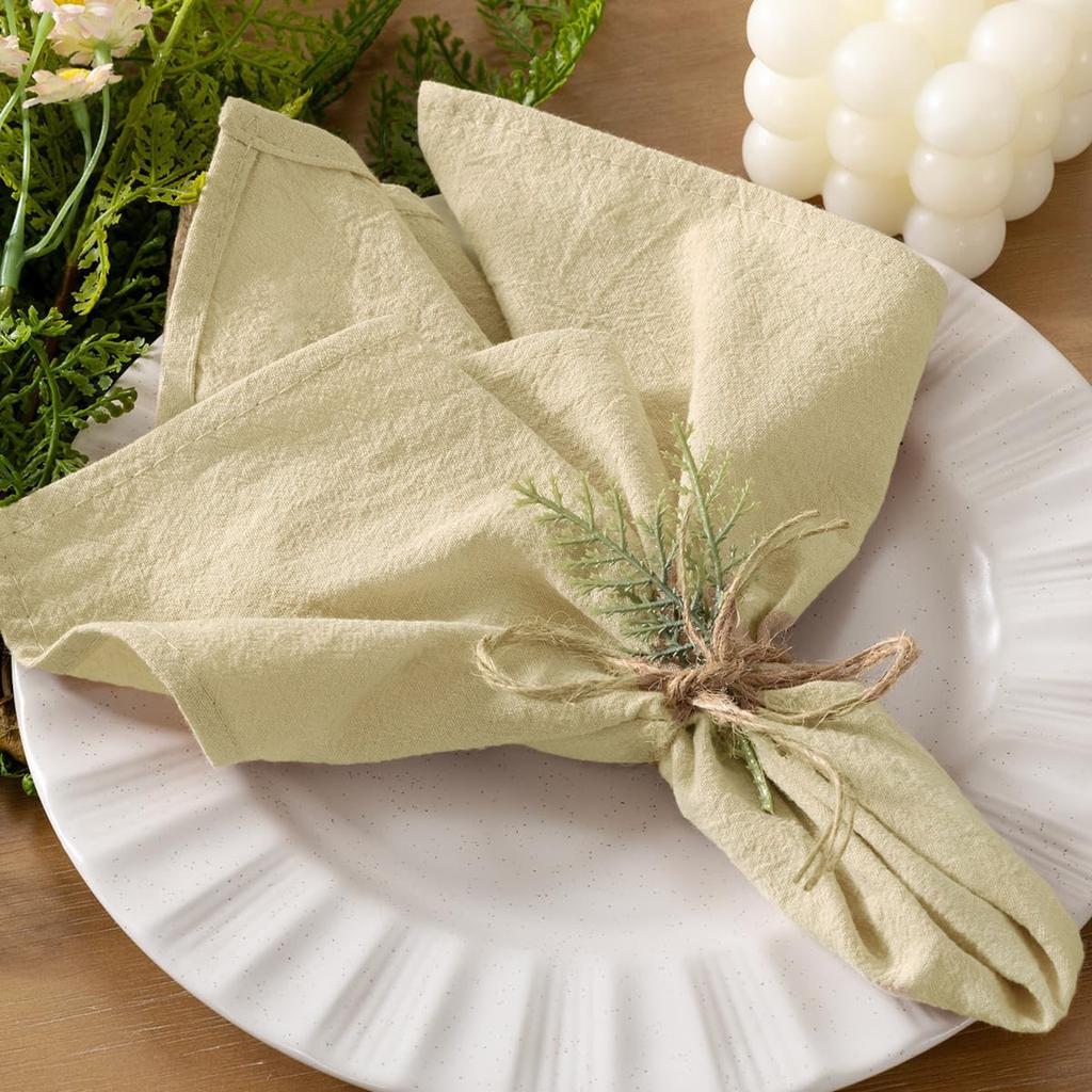6pcs Cotton Cloth Napkins Summer Dinner Table Napkins Cloth Washable 16"×16"For Wedding Baby Bridal Shower Birthday Garden Party