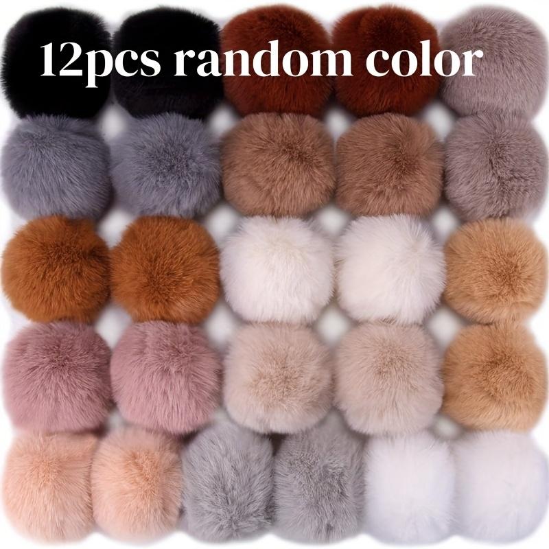 

Soft Faux Rabbit Fur Pom Poms with Elastic Loops - Perfect for Hats, Keychains, Scarves & Bags - Ideal Christmas & Halloween Decorations 1pcs
