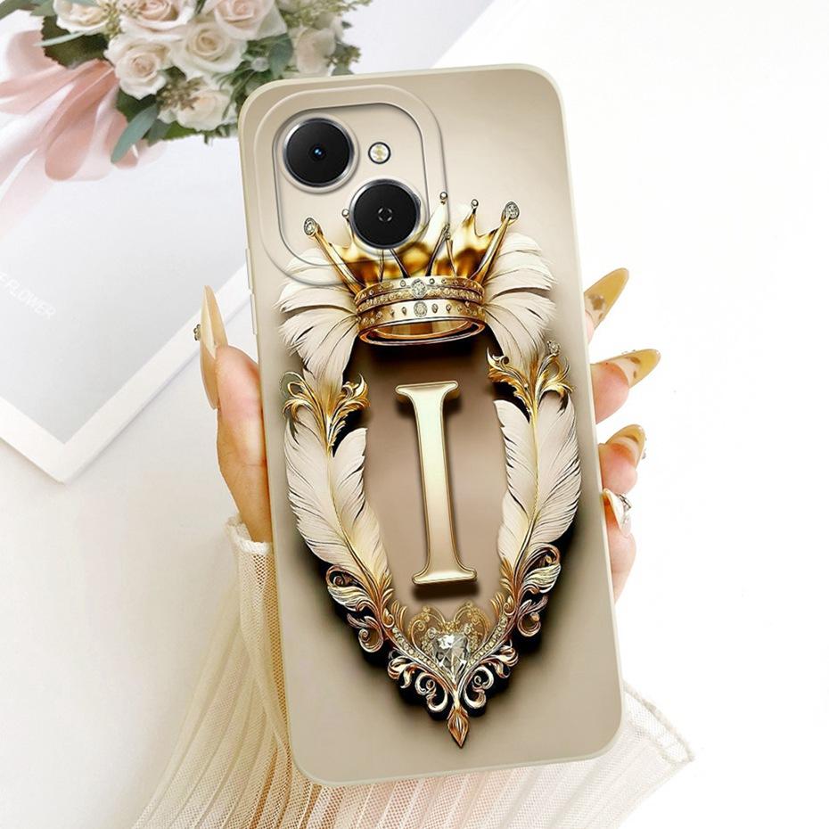 Fashion Crown Letter Couple Phone Case For Tecno Spark 40C 40 Soft Silicone Cases For Tecno Spark40 Spark40C 4G Covers Bumpers