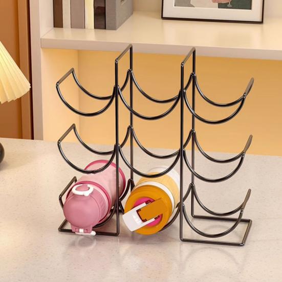 Portabottiglie d'acqua impilabile per armadietto da cucina, piano di lavoro, tazza ad alta capacità, portatazza da viaggio