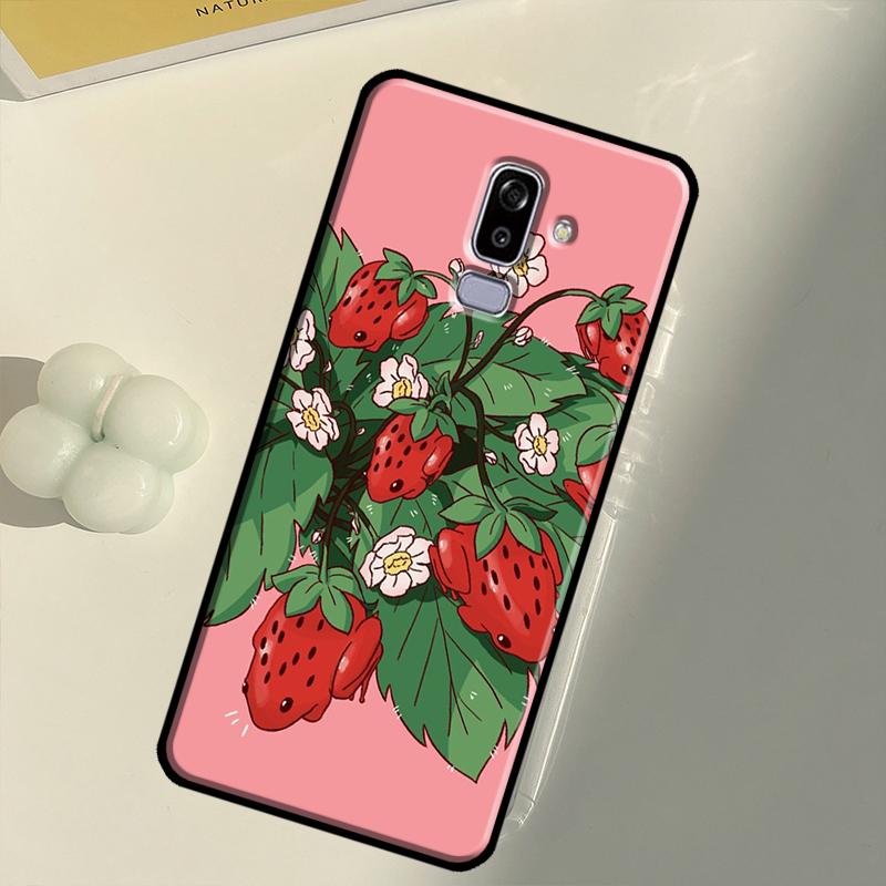 Cute Strawberry Case For Samsung Galaxy J8 A7 A9 A6 A8 2018 A3 A5 J1 2016 J3 J5 J7 2017 J6 J4 Plus Coque