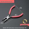 Pink DIY Multifunctional Jewelry Pliers Set: 5" Needle-Nose, Round-Nose, and Angled Pliers. Ideal for crafting and detailed work.