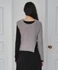 Simeteuligpeosenteu Unbalanced Boucle Knit Top / Beige
