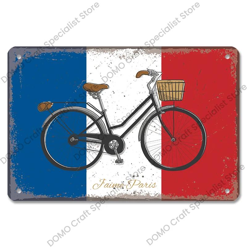 Vintage Paris City of Love Bastille Day Metal Tin Sign  French Wall Decor for Cafe Living Room Home  Retro Poster Plaque for Uni