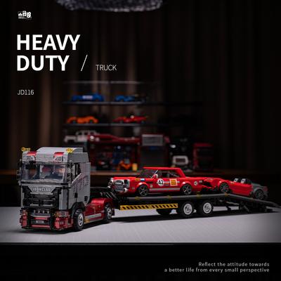MOC Heavy Duty Truck Tractor Car Model Building Block Assembling Toy for Adult Speed Racer Large Trailer Vehicle Bricks Kid Gift