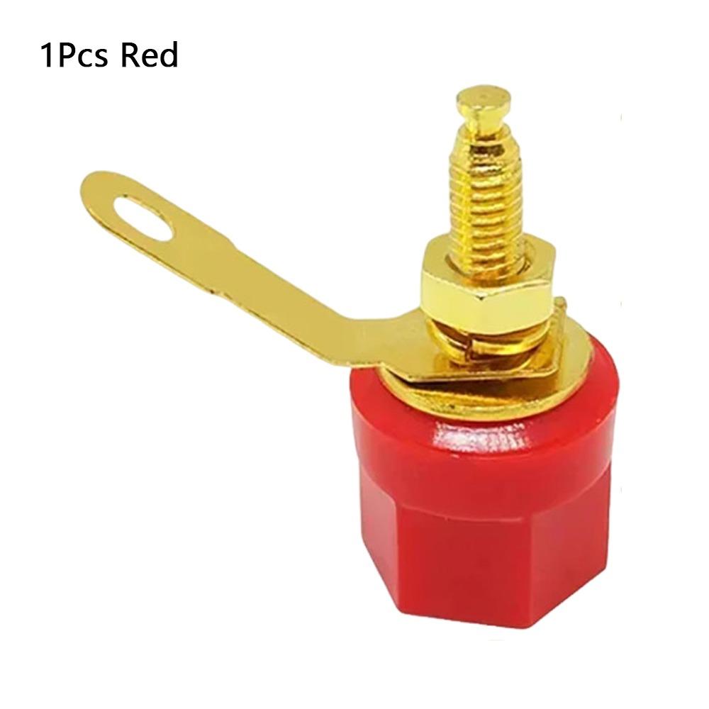 1Set Durable Gold Plated Speaker Binding Post 4mm Hex Head Banana Plug Socket Speaker Adapter Terminal Amplifier Video