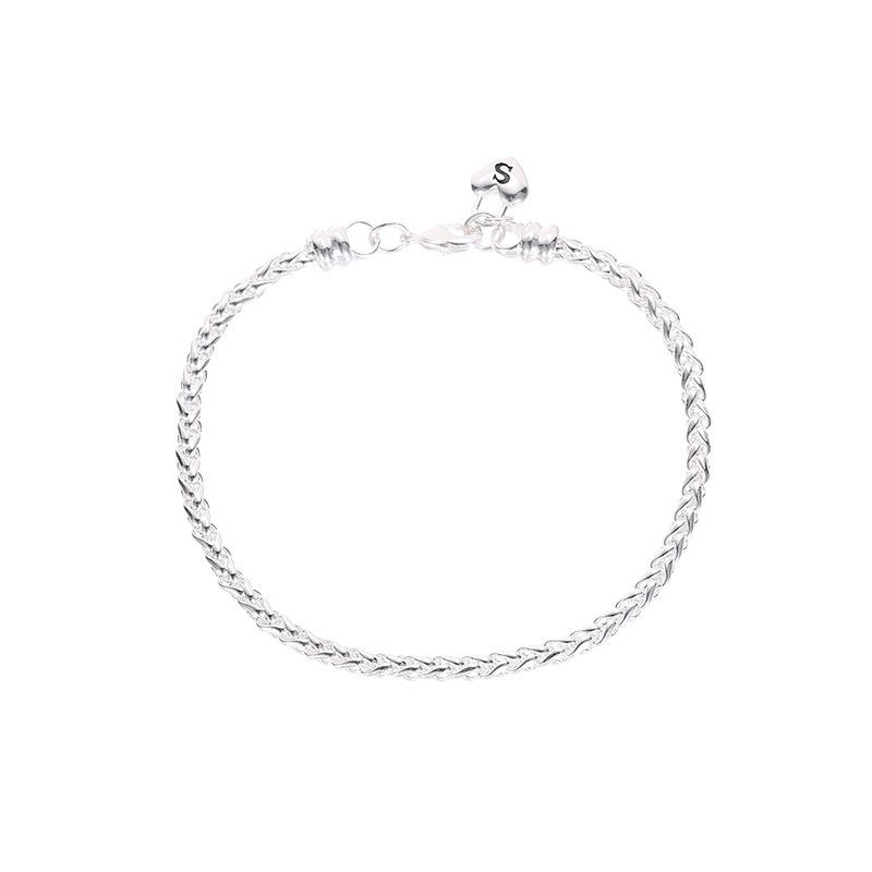 925 Silver Heart Rope Chain Charm Bracelet Korean Top Luxury Quality Jewelry For Women Wedding Accessories