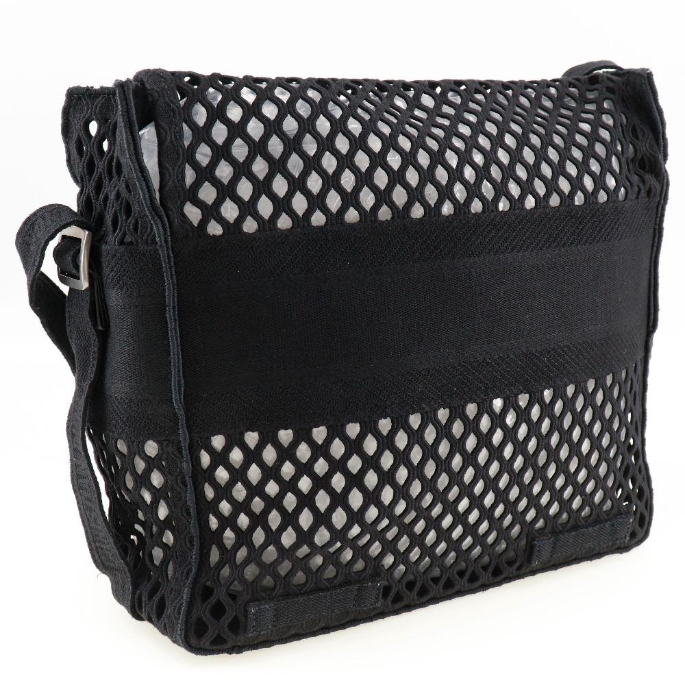Dior Messenger Shoulder Bag mesh black canvas Women Used