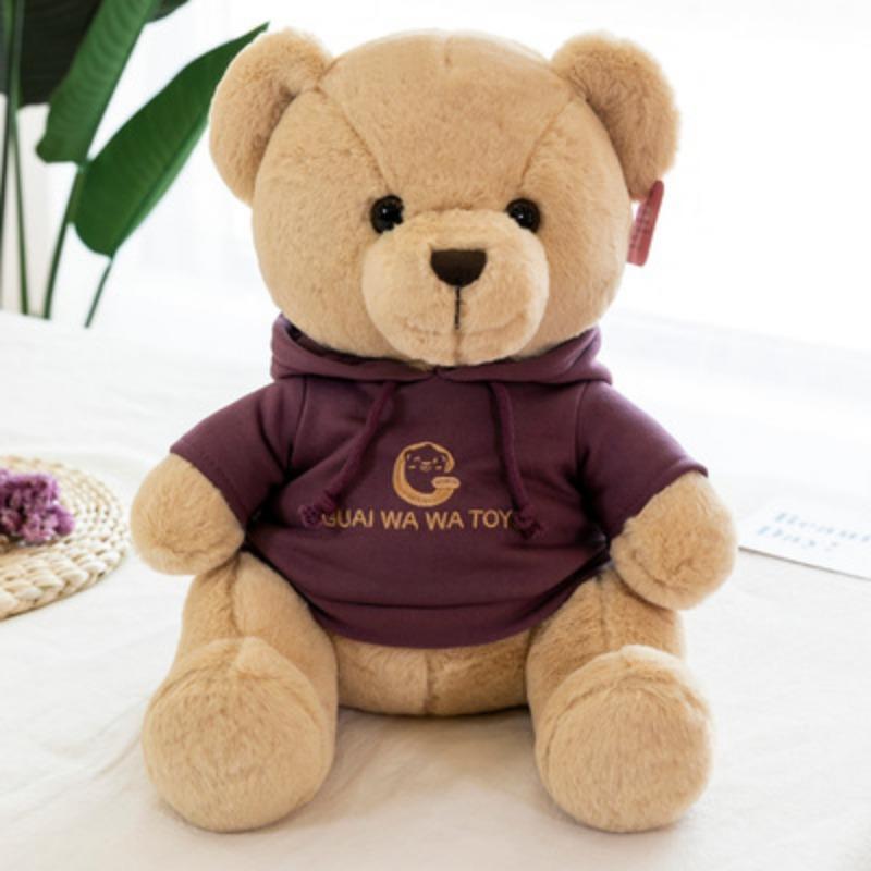 

Cute Sweatshirt Teddy Bear Plush Toys Little Doll Rag Doll Hug Bear Small Trunk Doll Girl Gift 23cm [0.19kg]