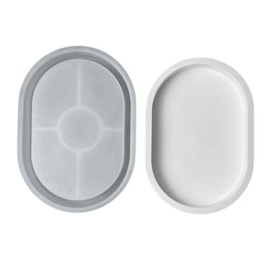 Oval Candlesticks Resins Moulds Candle Holder Silicone Molds DIY Tray Molds Castings Moulds for Table Home Decorations