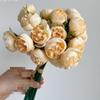 27-Head Small Rose Peony Artificial Bouquet for Home Decor or Photography Props
