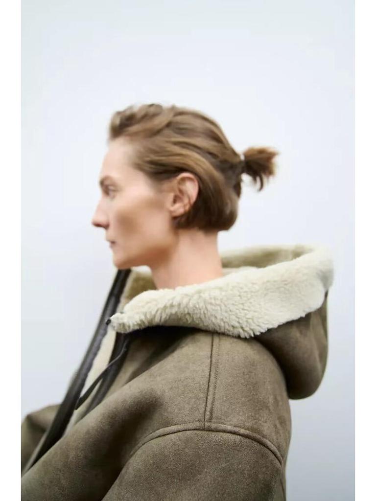 Women's Autumn/Winter Hooded Double-Sided Cotton Jacket - European & American French Style.