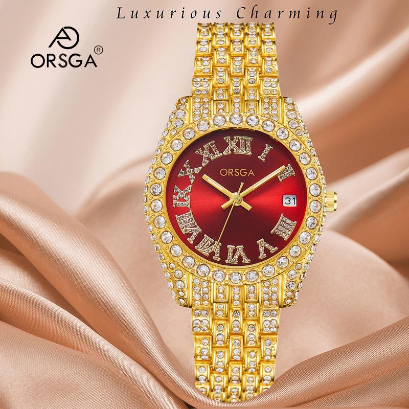Luxury Jewelry Watch For Women Hip Hop Brand Fashion Waterproof Iced Diamond Quartz WristWatch Ladies Gift