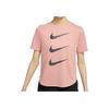 Nike Logo Print Sports Crew Neck Short Sleeve T-Shirt Women Tops Pink DC4324-685