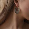 Vintage Boho Style Hollow Floral Hoop Earrings for Women Men Ethnic Unique Design Fashion Gold Color Dangle Earring Jewelry Gift