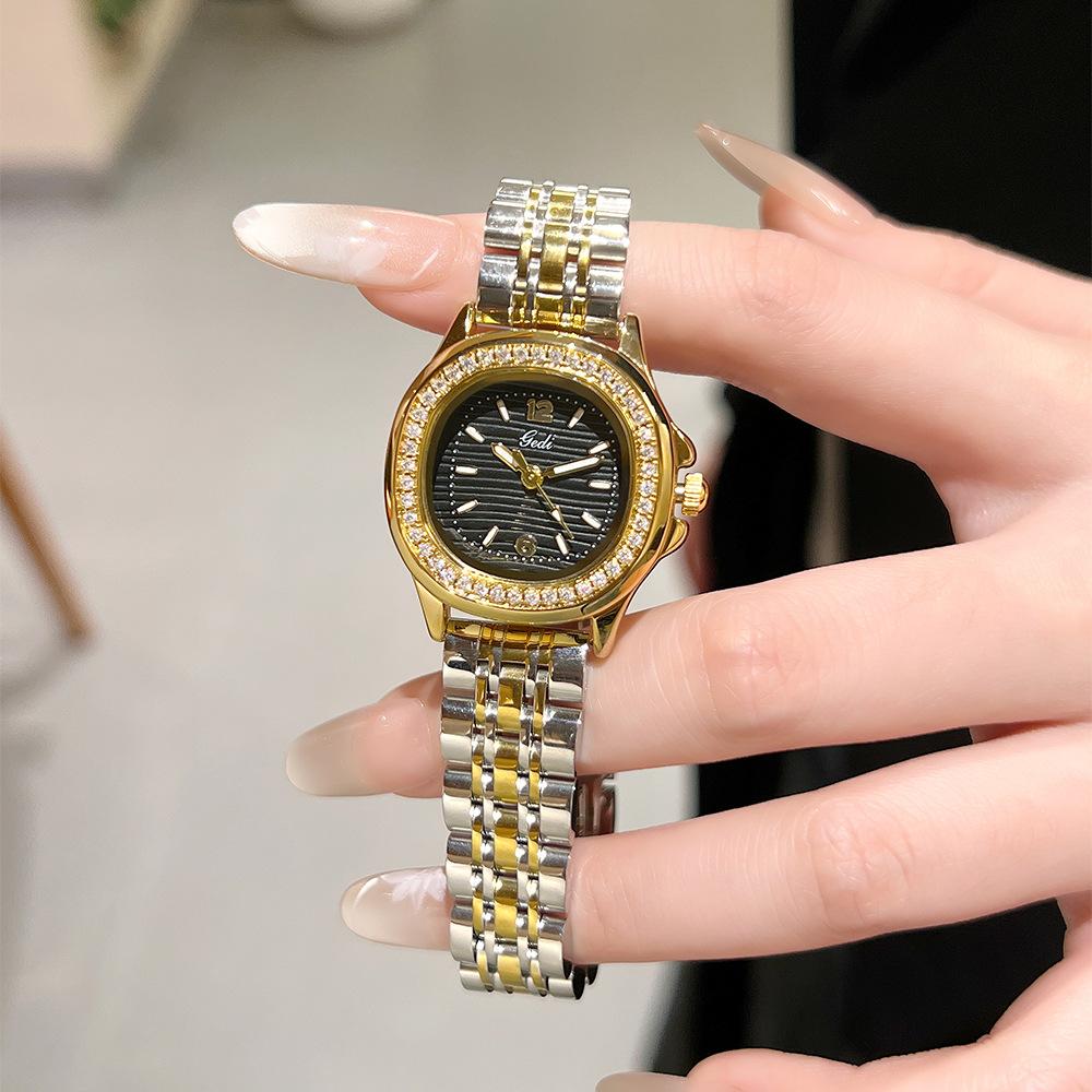 Women's Rhinestone Gypsy Stainless Steel Wristwatch Waterproof Quartz Watch