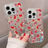 Cute Watermelon With Red Heart Phone Case For iPhone 17 16 Pro Max 11 12 13 14 15 Pro 17 Air  7 8 Plus X XR XS Back Mirror Cover