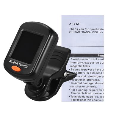 AROMA AT 01A Drehbarer Clip-On Stimmgerät LCD-Anzeige für Chromatische Gitarre Bass Ukulele Violine