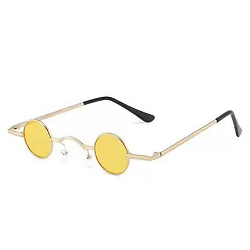 Óculos de Sol Redondos Pequenos Clássicos Óculos de Sol Masculinos Vintage Rock Punk Metal Preto Steampunk Óculos de Sol Femininos Mini Óculos de Sol Hip Hop