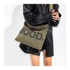 Canvas Bag Women Shoulder Crossbody Bag Letter Print Cloth Bag College Student Class Tutoring Artistic Minimalist Large Capacity