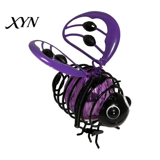 Cute Bee Shaped Yard Lighting Solar Powered Hanging Lights, Metal Bouncy Spring Ornaments, Charming Garden Glow Lights IP65 Waterproof Fairy