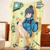Anime L-Laid B-Back C-Camp Throw Flannel Throw Blanket, Lightweight Cozy, Durable Washable Cute Cool