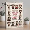 Office Wall Decor Highland Cow Calendar 2027, Cute Hanging Planner for Home Appointment Reminder Book Office, Rustic Farmhouse Desk Decor, Unique