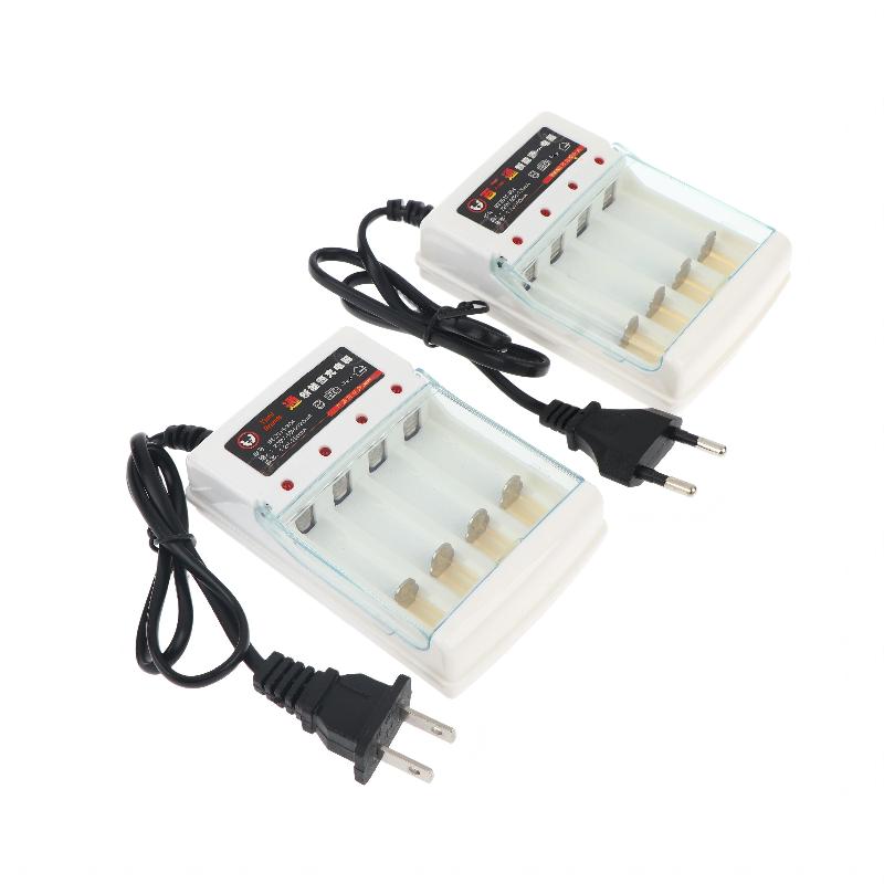 4 Slot AA AAA 1.2V Battery Charger with Independent Charging EU US Plug for Household Electronics and Travel Convenience