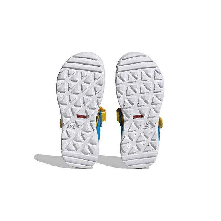 New LEGO X Adidas Captain Toey Anti Slip Wear Resistant Children's Sandals Blue Yellow Kids' IE4977